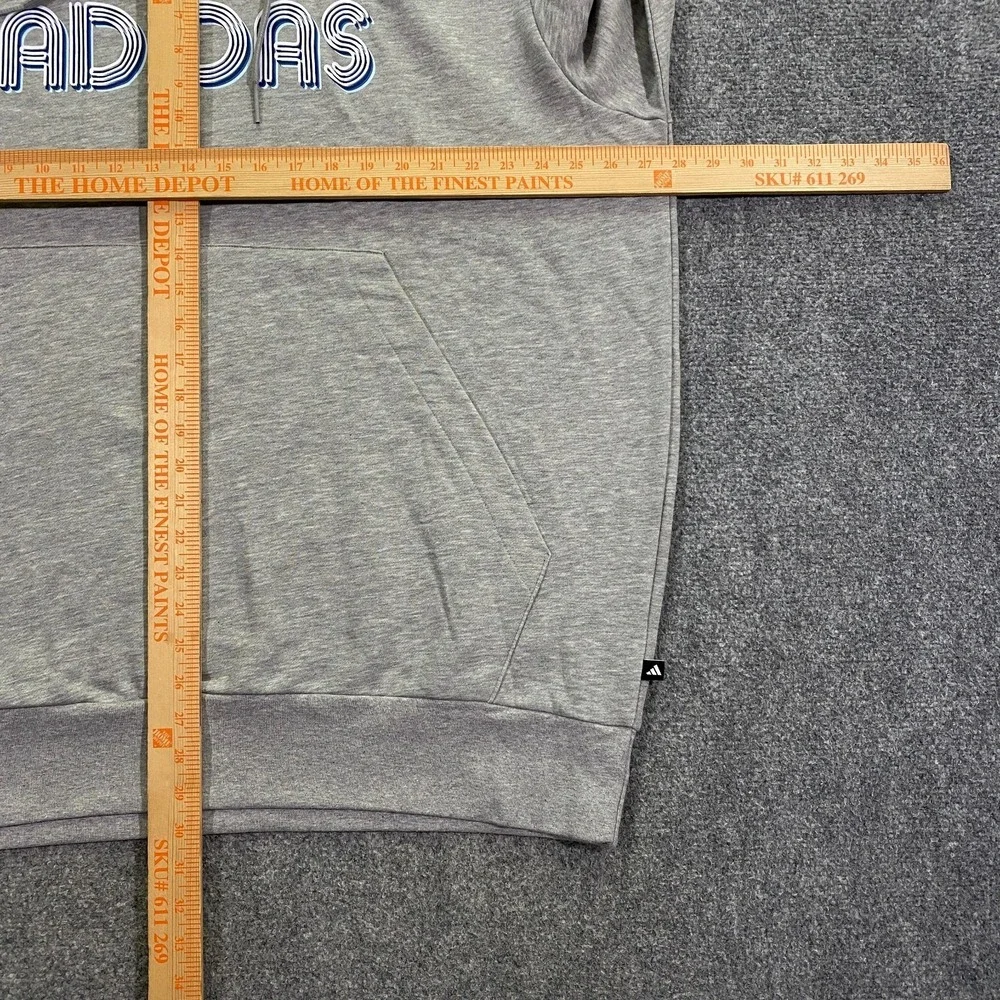 Adidas 3D Retro 70s Striped Logo Hoodie Mens XXL Gray Spell Out Disco Groovy NWT